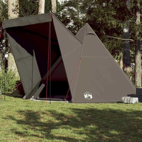 Owoxanthellate Familienzelt 6 Personen Tipi-Zelt 408x350x240 cm aus 185T Polyester mit PU-Beschichtung robust wasserdichtes campingzelt für Outdoor-Abenteuer Garten und Festival
