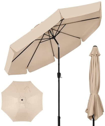 YOURLITE Parasol de Jardin Extérieur 3M,Grand Parasol Inclinable,Beige