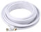 Monoprice RG6 Quad Shield Coaxial Cable - 7.62M (25ft) - White, CL2, 18AWG, 75Ohm, Heavy-Duty With F Type Connector