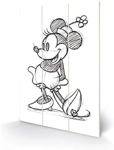 Disney MW11130P Kunstdruck auf Holz, 20 x 29,5 cm (Minnie Mouse), Mehrfarbig, 5 x 1, 2 cm