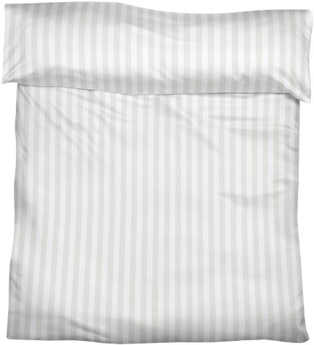Fleuresse Streifsatin Bettbezug, weiß, 135 x 200 cm
