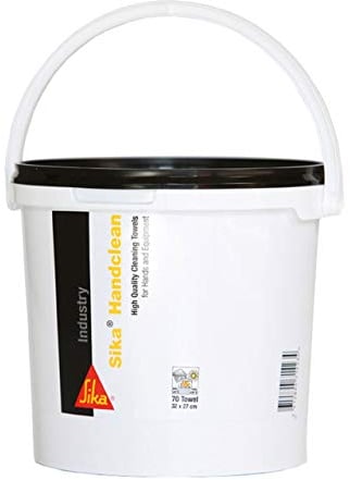 Sika Handclean | Handreinigungstücher 70 Stück | Industrie Reinigungstücher für stark verschmutzte Hände | Gegen Öl, Fett, Schmiermittel, Klebstoff, Teer, Tinte, Wachs, Kohle, Staub, Grafit