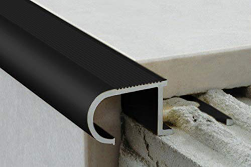 2 Meter | Rand Fliesenleiste | Alu | rostfrei | Effector | 34x11mm | A81 | Schwarz