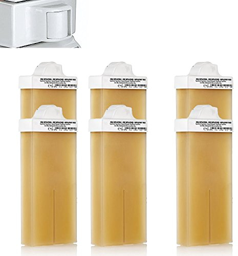 Kosmetex Wachspatrone Honig, Enthaarungswachs, Warmwachspatronen, Körperpflege Haarentfernung, Schmal, 6 x Schmal