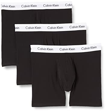 Calvin Klein Uomo Pantaloncini Boxer Confezione da 3 Boxer Brief Elasticizzati, Nero (Black), L