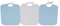 Ti Tin | 3er-Pack- frottee Babylätzchen ohne Plastik, 32x36 cm | Lätzchen-Set mit Bindeverschluss für Kinder über 1 Jahr, 100% Baumwolle Farbe: hellblau, weiß
