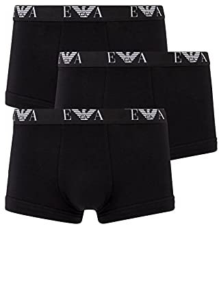 Emporio Armani Underwear 3-Pack Boxer Essential Monogram, Boxer, Uomo, Nero, XL