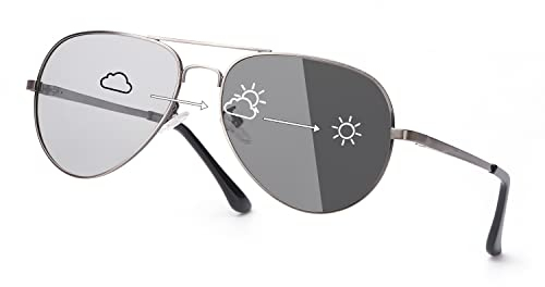 SODQW Polarisierte Sonnenbrille Herren Photochromatisch für Fahren Draussen Sports mit Ultraleicht Metallrahmen Leicht UV400 Schutz
