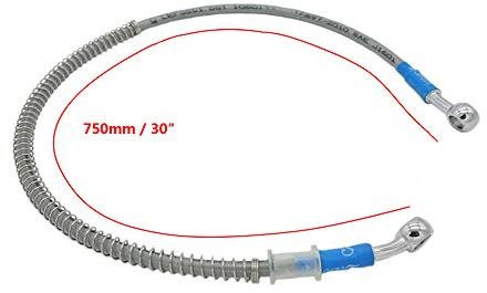 750mm 75cm S SYUU Universal Motorrad Bremsschlauch Geflochtener Hydraulikstahl Stärken Bremskupplungsöl Schlauchleitung Fahren kompatibel mit Pit Dirt Bike Enduro Motocross Street Bikes Sport Bikes