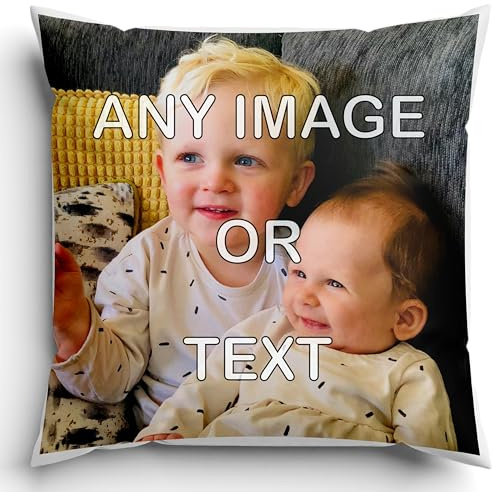Hippowarehouse Personalised Cushion - Personalized with Any Text & Image (VARIOUS OPTIONS AVAILABLE) | Pillow, Cushion Cover, Infill, Sequil | Valentine's Magic Reveal