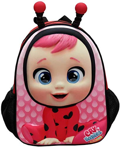 CYPBRANDS Bebés Llorones- Mochila Infantil Eva, 30 x 11 x 21 cm, Preescolar, Caracterizada, Personaje Lady, Color Rojo, Producto Oficial