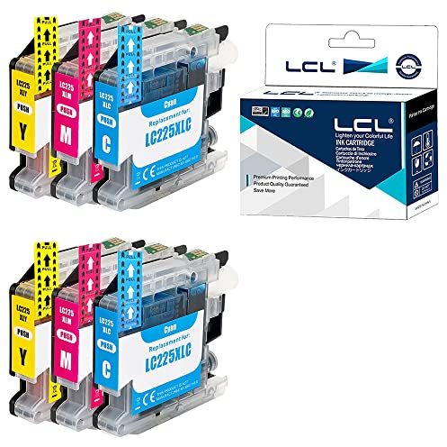 LCL Kompatibel Tintenpatrone LC225 LC225XL LC225XLC LC225XLM LC225XLY (2Cyan 2Magenta 2Gelb) Ersatz für Brother MFC-J5320DW/J5620DW/J5625DW/ J5720DW MFC-J4420DW/J4620DW/J4625DW DCP-J4120DW
