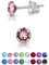Orecchini Rosa - Orecchini a Perno - Orecchini Punto Luce Argento 925 - Orecchini Argento Donna - Punto Luce Orecchini Donna - Orecchini a Lobo