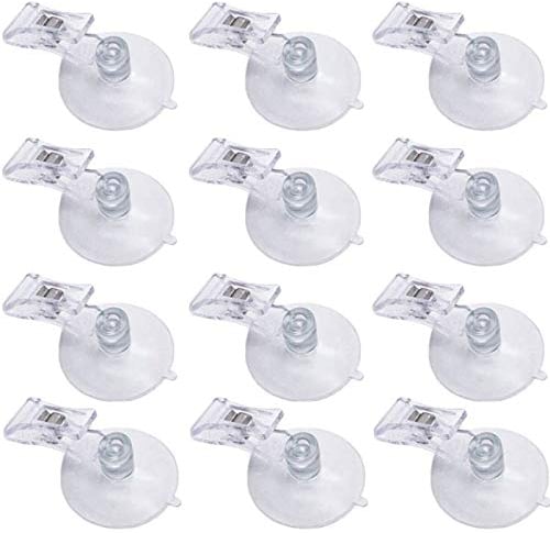 ZYHDFH 12 Stück Saugnapf Klammer Transparent Saugnapf Clips Wand Saugnapf Clip Kunststoff Clip mit Saugnapf Halteklammern Saughaken für Bad/Büro/Küche/Einkaufszentrum/Aquarium