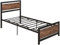 HOMCOM Single Size Metal Bed Frame with Headboard & Footboard, Strong Slat Support Solid Bedstead Base w/Underbed Storage Space, Bedroom Furniture For Adults