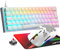 MAGIC-REFINER 60% Gaming-Tastatur Und Maus-Kombination, RGB-Hintergrundbeleuchtung, Mechanische Tastatur, Leichte Gaming-Maus, 62 Tasten, USB-C-Kabel, Tastatur-Maus, 12000 DPI, Für Win/Mac/PC-Gamer