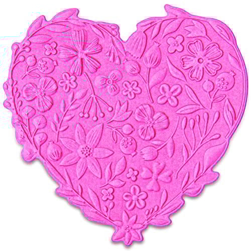 Sizzix 3-D Impresslits Embossing Folder Floral Heart von Kath Breen, 665743