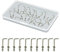 UFURMATE Screw in Hooks, 100Pcs Copper Plated L Shaped Hooks Shouldered Dresser Cup Hooks Right Angle Hooks Self Tapping Screw Hooks for Indoor and Outdoor Hanging (Silver)