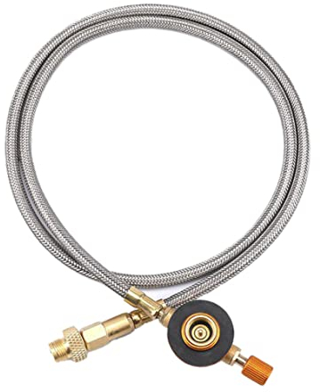Liummrcy Coffre à gaz Durable Durable Connexion de poêle à gaz en Plein air Adaptateur de Bouteille de gaz de Camping en Plein air, Adaptateur de réservoir de gaz Tuyau d'extension de Propane Externe