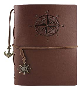 Leder-Notizbuch, Reisetagebuch, A5, Notizbuch, Vintage-Tagebuch, nachfüllbar, Reisetagebuch, Notizblöcke (braun)