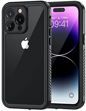 Lanhiem for iPhone 14 Pro Case, IP68 Waterproof Dustproof Shockproof 14 Pro Cases with Built-in Screen Protector, Full Body Sealed Protective Front and Back Cover for iPhone 14 Pro -6.1 inch (Black)