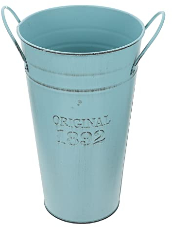 FOMIYES Vintage übertopf Eisen Blumentopf Rustikale Blumenvase Blumeneimer Dekovase Retro Metallvase Franz?sische Eimer Shabby Pflanzt?pfe Kaktus Topf Landhausstil Mini Pflanzkübel Blumenkübel