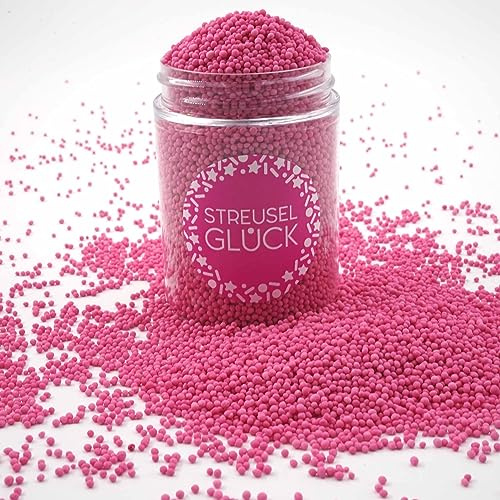 Sprinkles Lucky Saupoudrer Just Pure Rose 90 g Perles de sucre sans pareilles en sucre pour Anniversaire d'enfant Décoration de Noël de gâteau cupcake muffins Noël