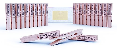 House of Pegs Lot de 100 pinces à linge en bois de bouleau extra longues de 10 cm | Forte adhérence pour séchoir rotatif, sèche-linge et linge | Antirouille, résistant aux intempéries et durable