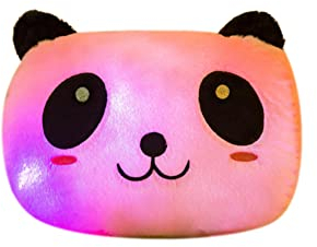 LED Panda Plüschtier Kissen,30cm Niedliche Leuchtende Kissen Stofftier Kuscheltier Tiere Plüschtier Plüsch Kissen Spielzeug Kinderzimmer Dekokissen Geburtstagsgeschenk für Kinder Mädchen Erwachsene