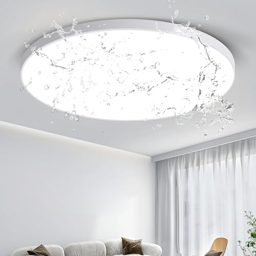 CHENBEN LED Deckenleuchte 36W Deckenlampe IP44 Wasserfest Rund Badezimmer Lampe,6500K Decke Küchenlampen Modern Schlicht Weiß Ultra Dünn Ideal Für Bad,Schlafzimmer,Balkon