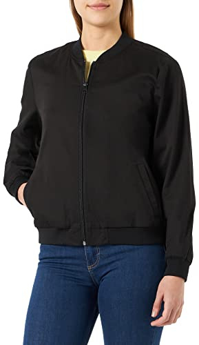 KAFFE Damen Bomber Jacke Damenjacke, lässig, Langer Ärmel, Relaxed Fit, Kalea Bomberjacke, Black Deep, 38