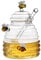 Woyufen Honey Jar with Dipper and Lid, 400ml Glass Beehive Honey Pot Dispenser