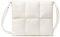 Comfyable Puffy Tablet Shoulder Bag for iPad Pro 12.9 Inch, Quilted Puffer Puff Tablet Sling Crossbody Bag for Women, Pillow Sleeve Case with Shoulder Strap, Rice
