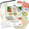 Katy Sue Designs Flower Patch Pots Card Making Kit. 8 Cards, 8 Envelopes, 3 Die Cut Decoupage Paper Sheets, Adhesive Pads, & 2 Sheets of Birthday Sentiment Banners for Card Making Supplies