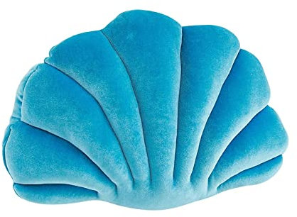 Fenteer Muschel-Kissen Muschel-Stuhl-Kissen weicher Überwurf-Kissen-Ornament für Ozean-Themen-Heimdekoration, schön, multifunktional, Blau