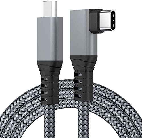 N NEWTOP Cavo Link 5 metri Carica e Dati USB 3.0 Type-C Maschio - Maschio Connettore Angolo 90 Gradi 5Gbps Ricarica Rapida Alta Velocità Compatibile Gioco per Oculus Quest 1/2 Visore VR