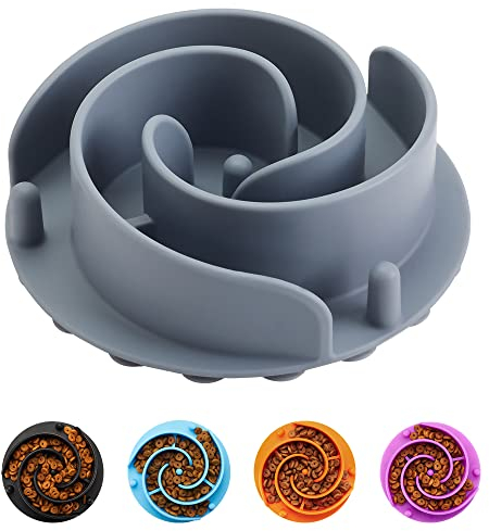 Animire Slow Feed Dog Bowls Soft Silicone Dog Feeder for Small Medium Large Dogs Compatible with Regular Raised Dog Bowls