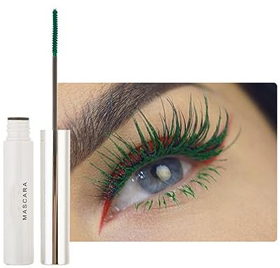 2PCS Waterproof Mascara Eyelash Primer, Colorful Fiber Extra Long Voluminous Lash Mascara, Charming Long Lasting, Curl, Volume, Lengthen & Smudge Free(07# Green)