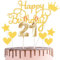 HONGCI Happy 21st Birthday Cake Topper & Birthday Candles Gold Number 21 Candles for Birthday Cake - 21st Birthday Candles Cake Cupcake Topper Birthday Cake Decorations for Girls Boys Birthday Gold