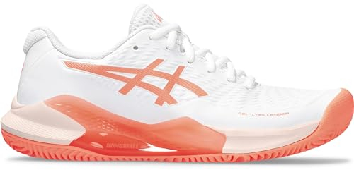 ASICS Damen Gel-Challenger 14 Clay Sneaker, White Sun Coral, 40 EU