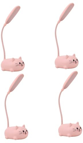DOITOOL 4 Stück Rosa Kätzchen-tischlampe Katze Schreibtischlampe Schreibtischzubehör Und Arbeitsplatzorganisatoren Süße Schreibtischlampe Katze Nachtlicht Kind Geschenk Aufladen Plastik