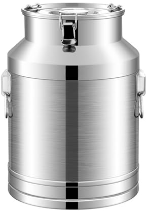 201 Rostfreier Stahl Milchkanne, 5-100L Milcheimer Wein-Eimer Ölfass Tee-Kanister Isolierkanne Mit Versiegeltem Deckel Und Tragegriff Für Die Lagerung Von Flüssigkeiten Behälter,5L