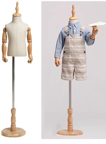 Schneiderpuppe Kinder Verstellbare Schneiderbüste Schaufensterpuppe Schneiderpuppen Höhe Verstellbar Sockel Aus Massivholz Geeignet Für Kinder Im Alter Von 0-8 Jahren ( Color : B , Size : 2 years old