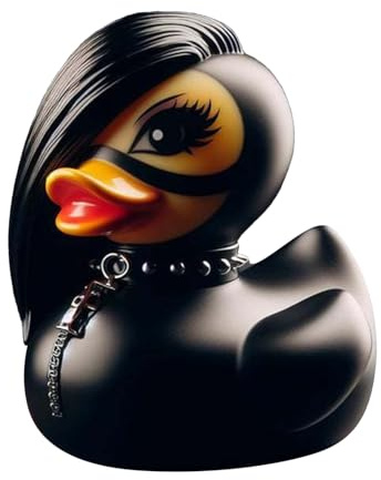 shpuuyy Duckieville Enten Statue Harz Schwarz Rocker Enten Skulptur Sammlerstück Gothic Punk Enten Figur Satan Ente Tisch Deko Lustige Geschenk Für Gothic Liebhaber