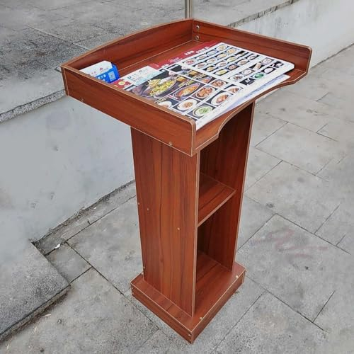 ZIMGOD Stehpult Rednerpult Kanzelständer für Drinnen und Draußen mit 2 Ablagefächern, Rednerpult für Pfarrer und Lehrer, Stehpulttisch für Vorträge und Begrüßungsempfänge