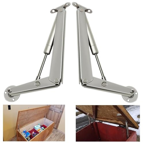 Hingex 250N Heavy Duty Soft Close Lid Support Hinge, Chest Hinges for Wooden Box Trunk Bench Chest Heavy Lid, Toy Box Hinges Soft Close Slow Lowering