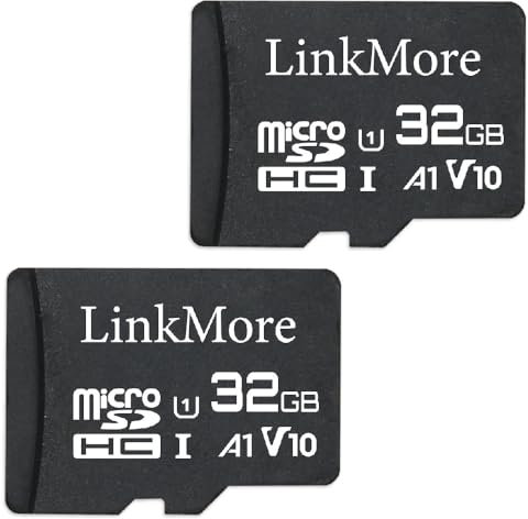 LinkMore XV11 32GB (2 Pack) MicroSD Flash Memory Card, Micro SDHC Card, A1, UHS-I, U1, V10, Class 10 Compatible, Read Speed Up to 90 MB/s, SD Adapter Included