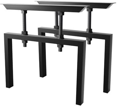 MetaloPro 2 Stück Tischbeine-Metall Schwarz 72cm I Tischkufen Esstisch-Beine Schwerlast Tisch-Gestell Tisch-Untergestell Möbelfüße Tischfüße, Couchtisch Esstisch Wohnzimmertisch Schreibtisch