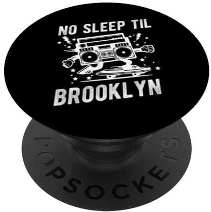 NO SLEEP TIL BROOKLYN Vintage Boombox Musik Musican PopSockets mit austauschbarem PopGrip