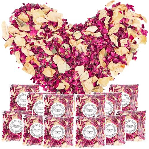 12 Packungen Naturliches Blumenkonfetti Rosenblüten für Hochzeit und Geburtstag Deko & Party DIY